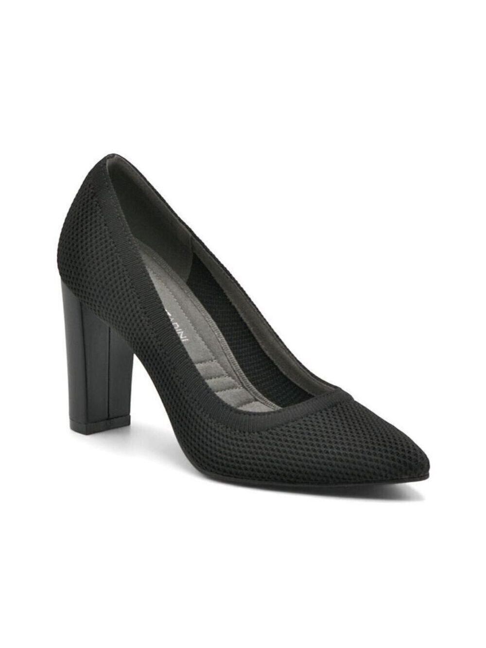 ADRIENNE Vittadini "Neeka" stretch knit pump black heel Women 7.5 NEW